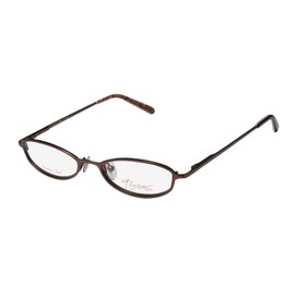 Thalia Ave For Ladies/Women Designer Full-Rim Shape Spring Hinges Stainless Steel Ophthalmic Modern Eyeglasses/Glasses (46-16-130, Honey/Brown)