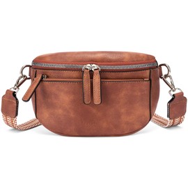 FIGESTIN Crossbody Bags for Women Trendy Small Shoulder Bag Shoulder Bag Leather Handbag Fanny Pack Adjustable Strap, A-01-Brown, Retro