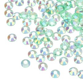 MECCANIXITY 25000 Pcs Transparent Light Green Resin Flatback Rhinestone SS16 4mm Resin Non Hotfix Rhinestones for Crafts DIY Design, Tumblers, Clothes, Makeup, Nail Art