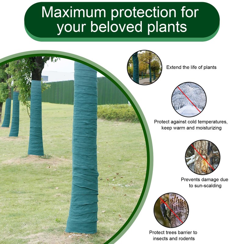 iBamso Tree Protection Film, Winter-Proof Tree Trunk Wrap Protector Guard,