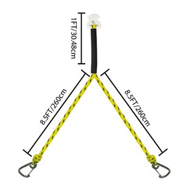 Cyberoctopus 5.2m/ 17FT Tow Harness Connector for Watersports, Heavy Duty Boat Tow Harness with 2 Hook for 1-4 Rider