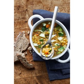 WMF Nuova Suppenlöffel Set 6-teilig, 17 cm, Müslilöffel, Kinderlöffel, Cromargan Edelstahl poliert spülmaschinengeeignet