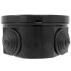 10 x Weatherproof Junction Box Outdoor Black - 80x40mm Round