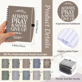 Kosiz 60 Pcs/30 Set Christian Gifts Bulk Include Spiral Notebook and Bible Ballpoint Pen Prayer Journal Religious Scripture Notepad Valentines Church Gift for Women Teacher Family Sunday School