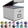 Huolewa Upgraded Portable File Organizer Box with Lid, Collapsible Linen