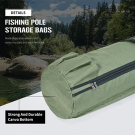 Folding Fishing Rod Bag Durable Oxford Fabric Fishing Rod Case Portable Fishing Tackle Bag