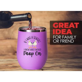 Flairy Land Bird Lover Pink Edition Wine Tumbler 12oz - Seagull poop on - Hummingbird Nest Cage Parrot Dad Gardening Outdoor Birdwatcher Feeder