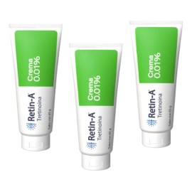 Retín A. 0.01%. (verde) Crema Acné Manchas Estrías 3 Pack Todo Tipo De Piel Día/noche