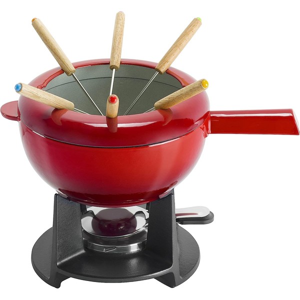 ZWILLING 8" Fondue Pot Set with 6 Forks, For Chocolate, Caramel, Cheese, Sauces and More
