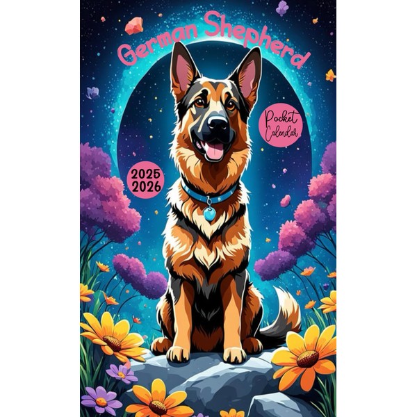 German Shepherd Pocket Calendar 2025-2026: 2 Year Monthly Planner for