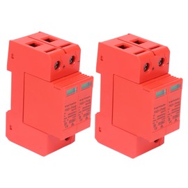 2Pcs Voltage Surge DC Surge Protector Solar,Arrester Device Rail Installation 2P Surge Protective Device DC Photovoltaic Protector Lowvoltage Arrester (DC 500V)