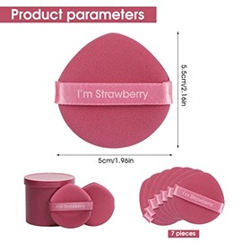 HASTHIP® Esponjas de Maquillaje 7 Piezas Redondas Seco y Húmedo,Puff de Polvo sin Látex,Reutilizable Antibacteriana Esponja Mezcla para Base Líquida C