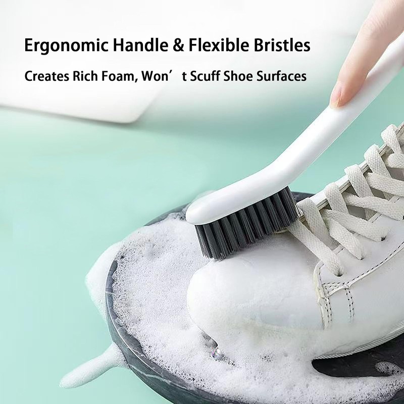 2-in-1 Detachable Shoe Cleaning Brush, Anti-Slip Long Handle Design, Multi-Purpose