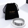 Azubpi Men's 316 Stainless Steel Gothic Viking Bracelet - Flower