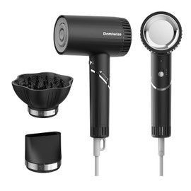 Demiwise 110000 RPM High-Speed Hair Dryer for Curly Hair, 1400W Low Noise Iconic Dryer with Diffuser and Nozzle - Quick Drying, Negative Ion Technology, Ideal Gift