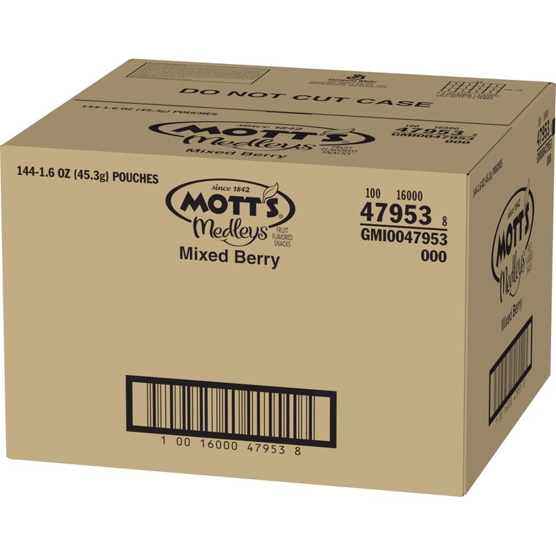 Mott's Mixed Berry Fruit Snacks, 1.6 Oz, 144 Count