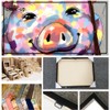LevvArts - 3 Panel Wall Art Animal Painting Lovely Pig