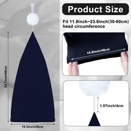 Geyoga 2 Pcs Men Silk Night Sleeping Cap Adjustable Drawstring Night Sleeping Cap with Pom Ball for Daily Use(Light Gray, Navy Blue,Satin Lined)