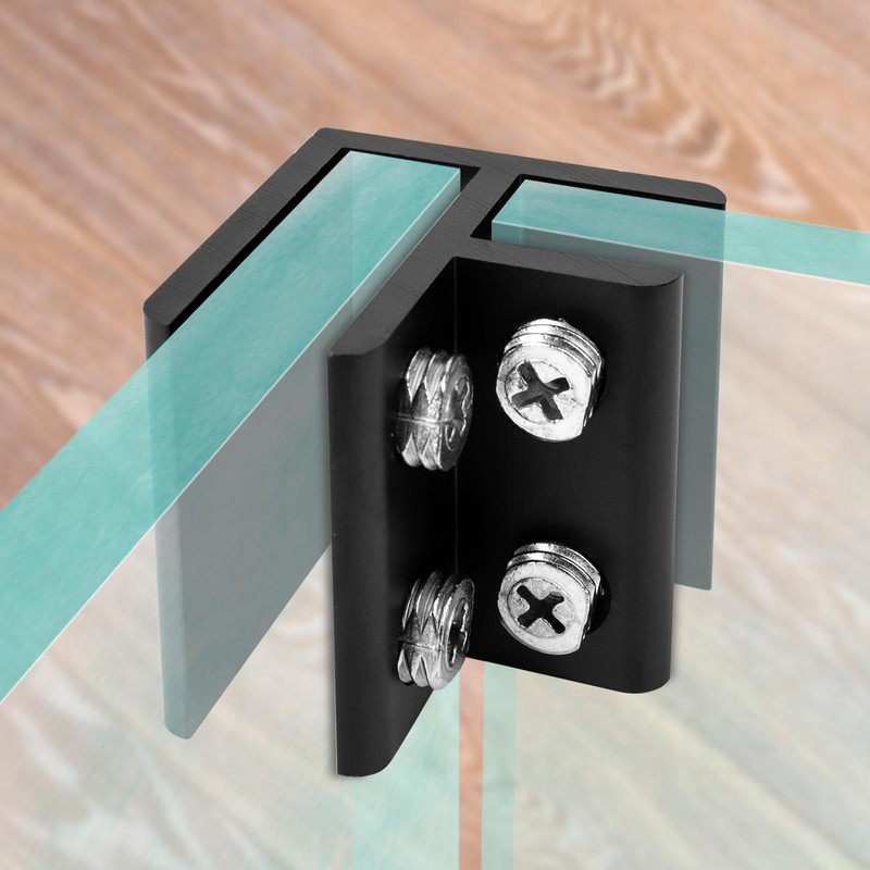 8PCS Black 90 Degrees Glass Clamp for 10-12mm Thickness