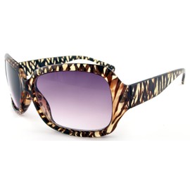 FUSHIDA RS6062 Round Fashion SUN-Reading Glasses for Womens Tan Strip 4.00