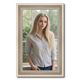 Poster Palooza 14x20 Frame Silver Modern Solid Wood Picture Frame | 0.75 Inch Moulding Width | with UV Acrylic Plexiglass, Foam Board Backing & Hanging Hardware Included
