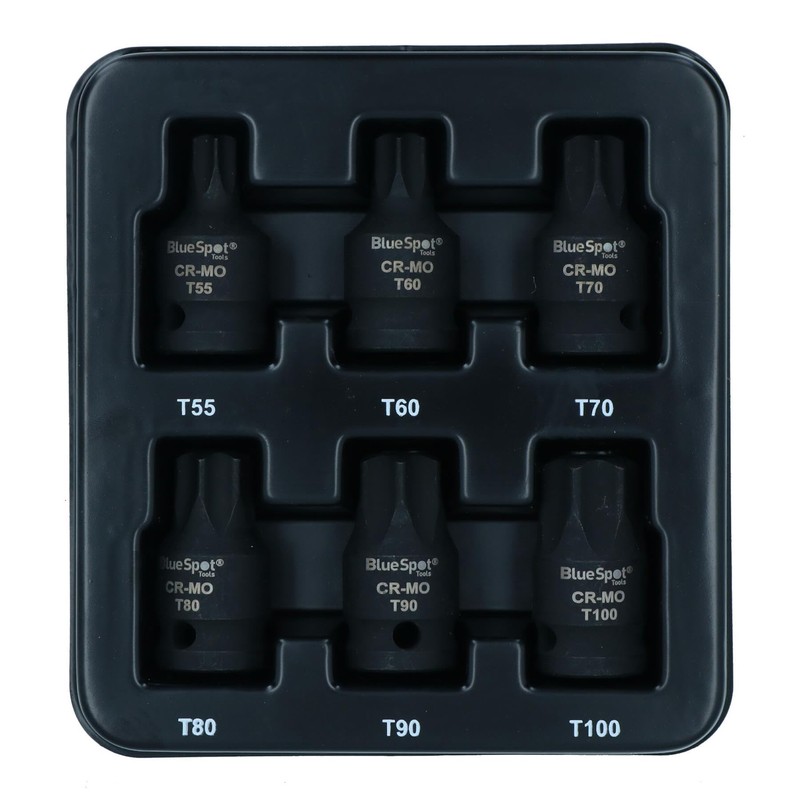 1/2in Drive Impact Impacted Male Torx Star Bit Sockets Stubby