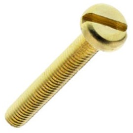 Merriway BH03539 (10 Pcs) Slotted Pan Head Machine Screws with Nuts, Brass M4 x 50 mm (5/32 Inch x 2 Inch) - Pack of 10 Pieces