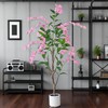 ZSENENT Artificial Jasmine Tree 5ft Beige Flower Pot Fake Plants,