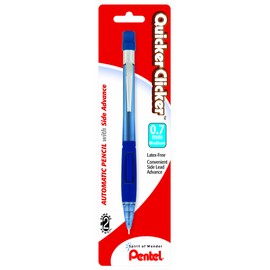 Pentel Quicker Clicker Automatic Pencil, 0.7mm, Transparent Barrel, Assorted Barrel Colors, Color May Vary, 1 Pack (PD347BP-K6)