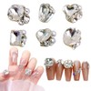 Chisafly Nail Stone, Large Nail Parts, Crystal, Gems, Glitter, 3D,