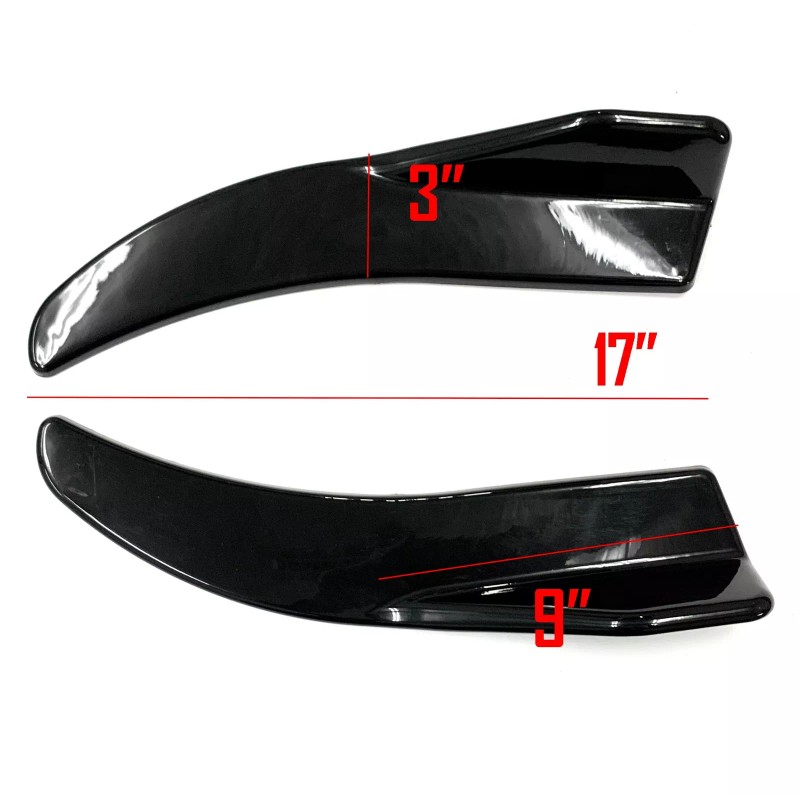 SDeelCase 3 Pcs Rear Bumper Winglet Splitter Spoiler Diffuser Fin