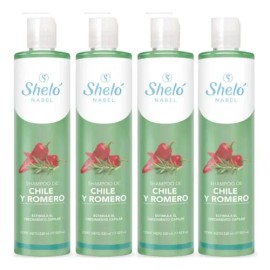Pack De 4 Shampoos Chile Y Romero 530ml Shelo Nabel