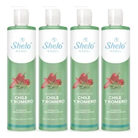 Pack De 4 Shampoos Chile Y Romero 530ml Shelo Nabel
