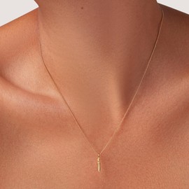 JENNY BIRD Letter I Monogram Initial Pendant Necklace | High Polish Gold, Lobster Clasp | Sleek, Chunky Designer Jewelry for Women