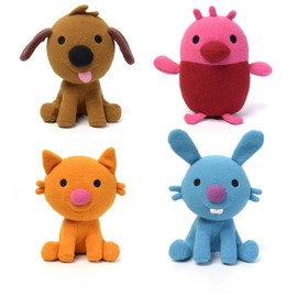 Sago Mini Plush Gift Pack, 4 Stuffed Animals with Transforming Cardboard Playhouse, Pretend Play Kids Toys for Boys & Girls Ages 3 and up