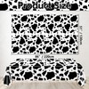 4 Pack Black Cow Print Tablecloths, 86.6 x 51.4 Inch