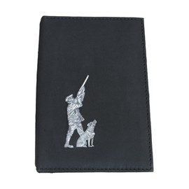 Game Shooter and Dog Black Leather Shotgun/Firearms Licence Certificate Holder Personalisation Option 330