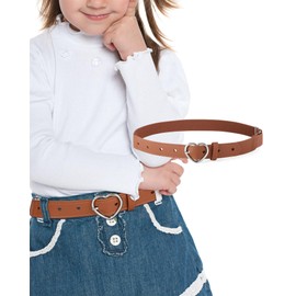 WELROG Kids Elastic Girls Leather Belt - Stretch Belt for 3-16 Girls and Boys 16"-31.5"
