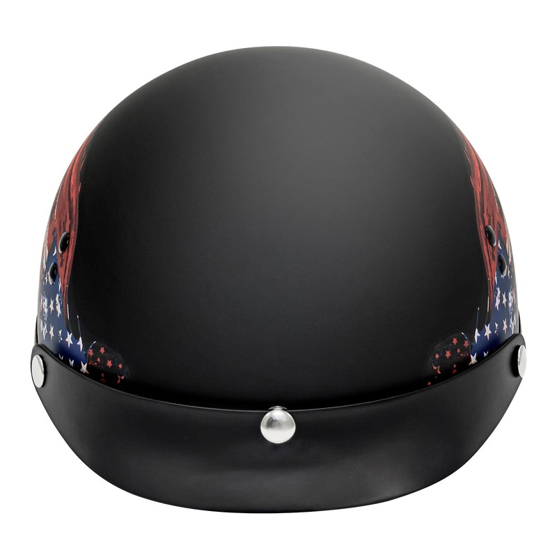 VCAN Cruiser Half Face Motorcycle Helmet with Drop-Down Sun Visor,
