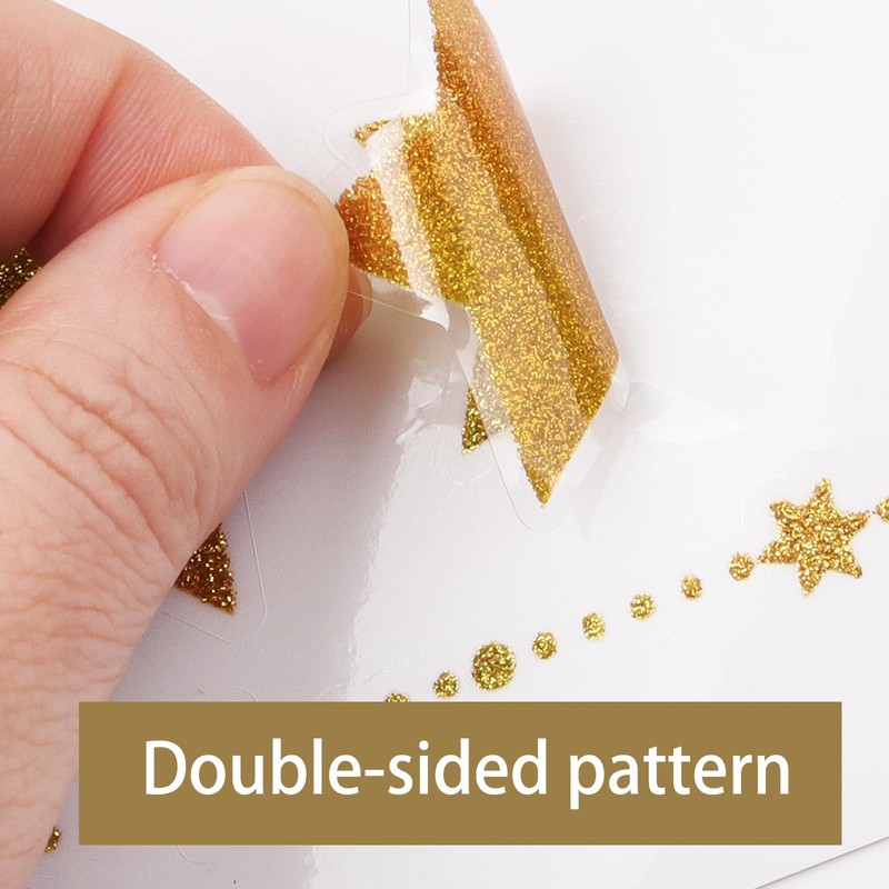 4 Sheets Gold Glitter Eid Mubarak Window Stickers Ramadan Kareem