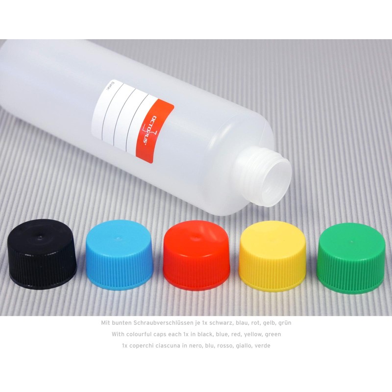 Octopus 5 x 250 ml plastic bottles, HDPE plastic round