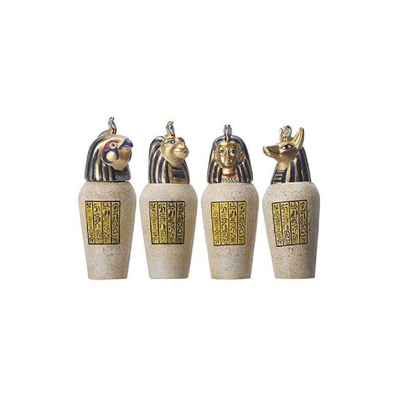 SUMMIT COLLECTION Egyptian Canopic Jar Set of 4 Pieces 3.5H