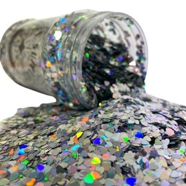 Silver Heart Confetti Jar