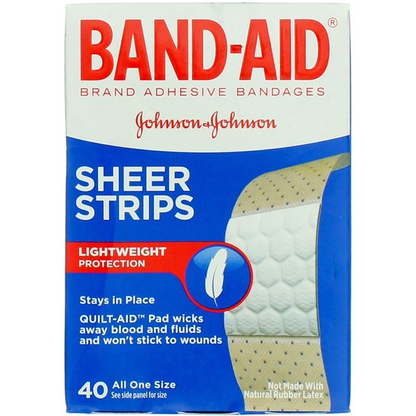 Band-AID TRU-Stay Sheer Adhesive Bandages, All-One Size 40 Each (