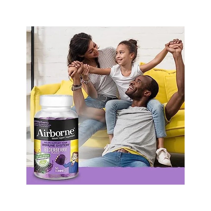 Gomitas Airborne Saúco Vitamina C D Zinc 50 Gomitas