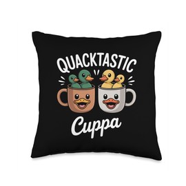 QUACKTASTIC Cuppa Coffee Lovers Throw Pillow