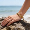 AIETUE Chunky Seashell Bracelets For Women, 18k Gold-plated Boho Cowrie