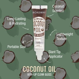 Ruby Kisses Broadway Vita-Lip Clear Lip Gloss (Coconut Oil 6 Pack), Ultra-Hydrating & Soothing Formula with Vitamin Oils, High-Shine Non-Sticky Finish, Healing Glossy Lip Balm Locks in Moisture