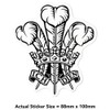 Medium 100mm 'Prince of Wales Feathers' Transparent/Clear Sticker Decal for