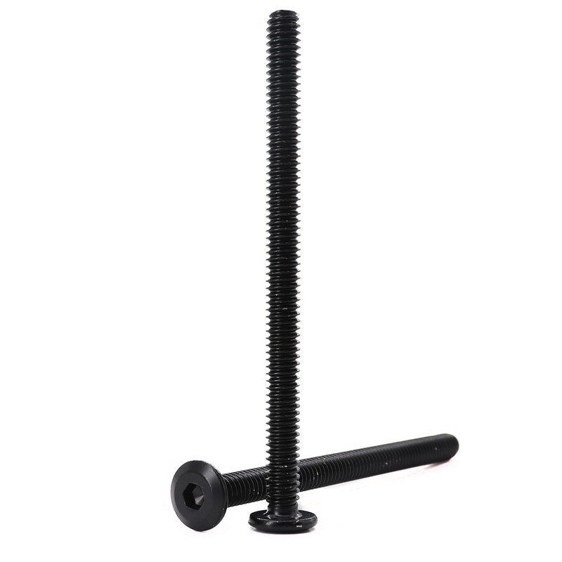 cSeao 12-Pack M6 x 100mm Black Flat Head Allen Head
